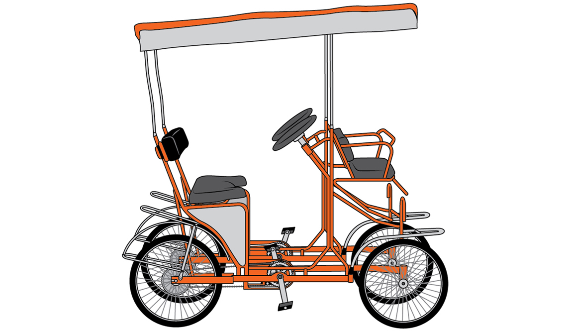 Illustration of a surrey bike